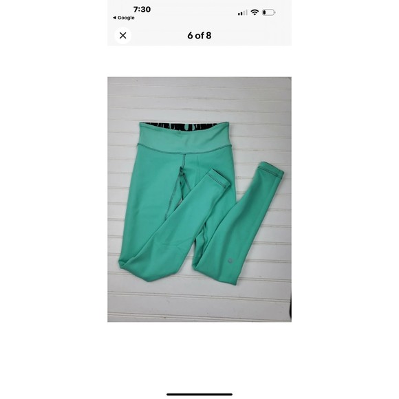 Lululemon Wunder Under Reversible leggings dark fuel / menthol green size 4 - Picture 6 of 6